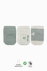 Pack de 3 chaussettes rayées bio - Mint